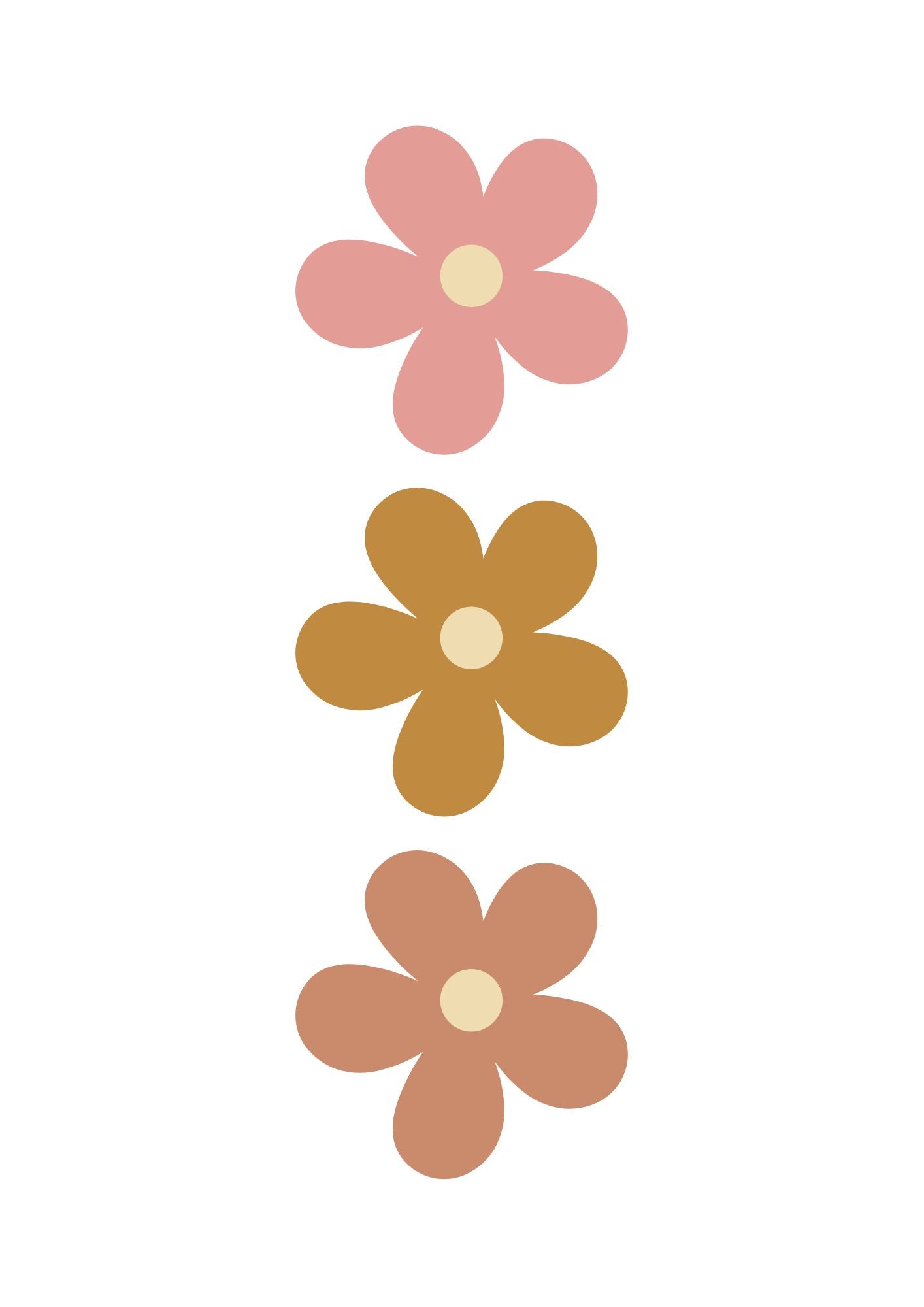 Retro Daisy Trio - Digital & Physical Print