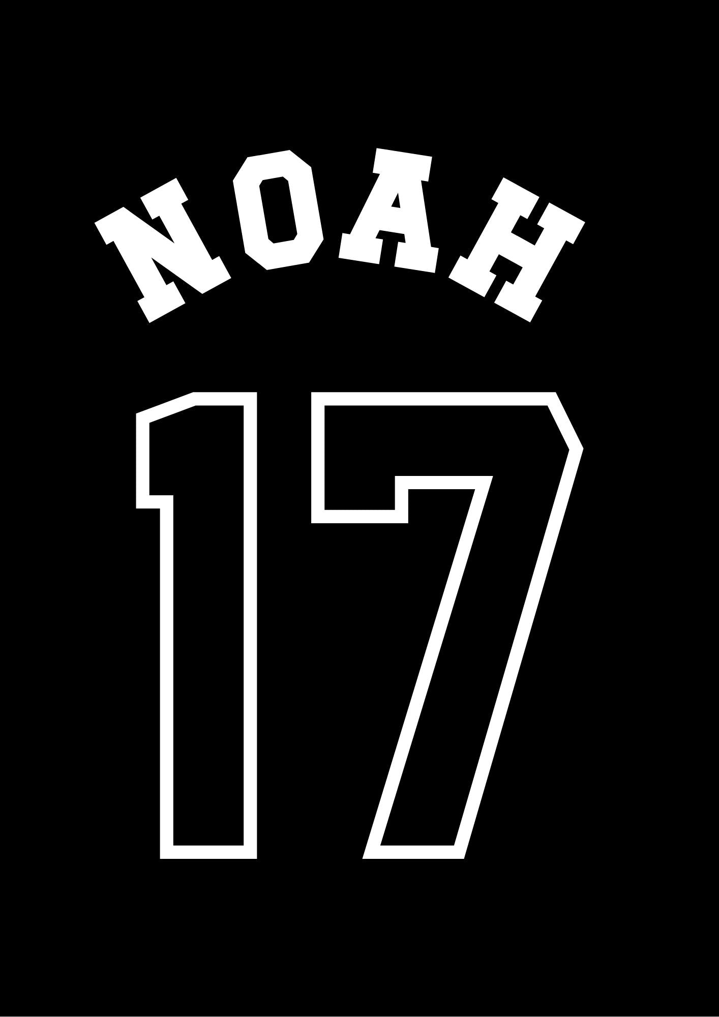 Personalised Name and Number Jersey Style 6 colours - Digital & Physical Print
