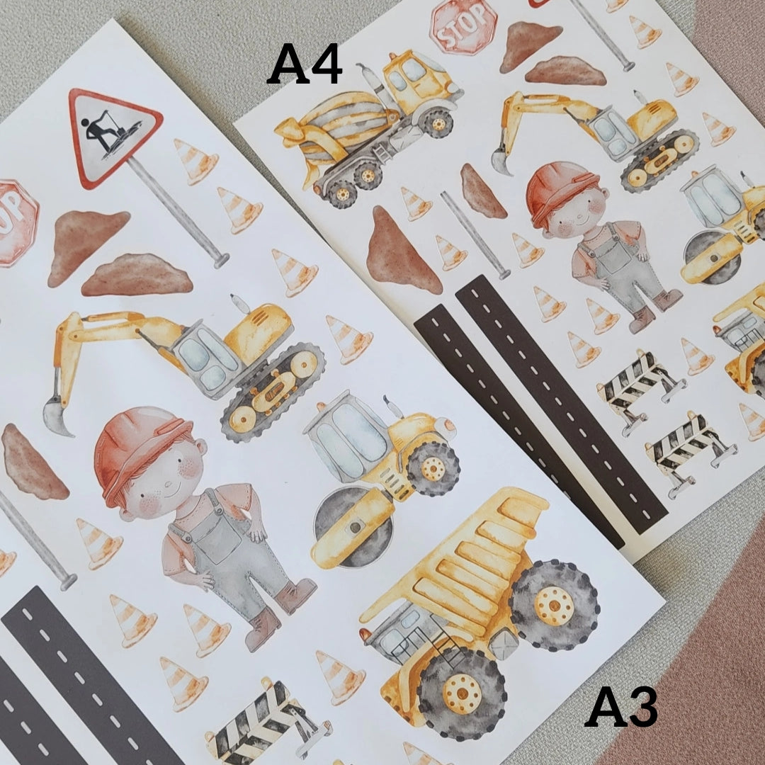 Construction Site Minis: Fabric Wall Decals