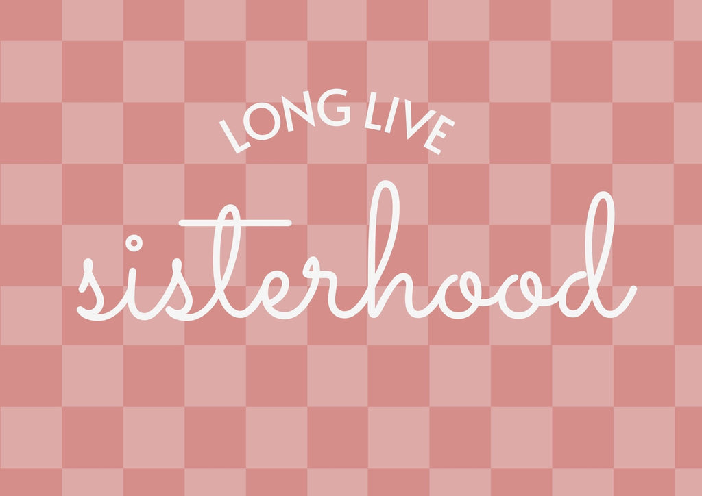 Long Live Sisterhood checkered pink landscape - Digital & Physical Print