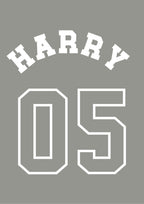 Personalised Name and Number Jersey Style 6 colours - Digital & Physical Print