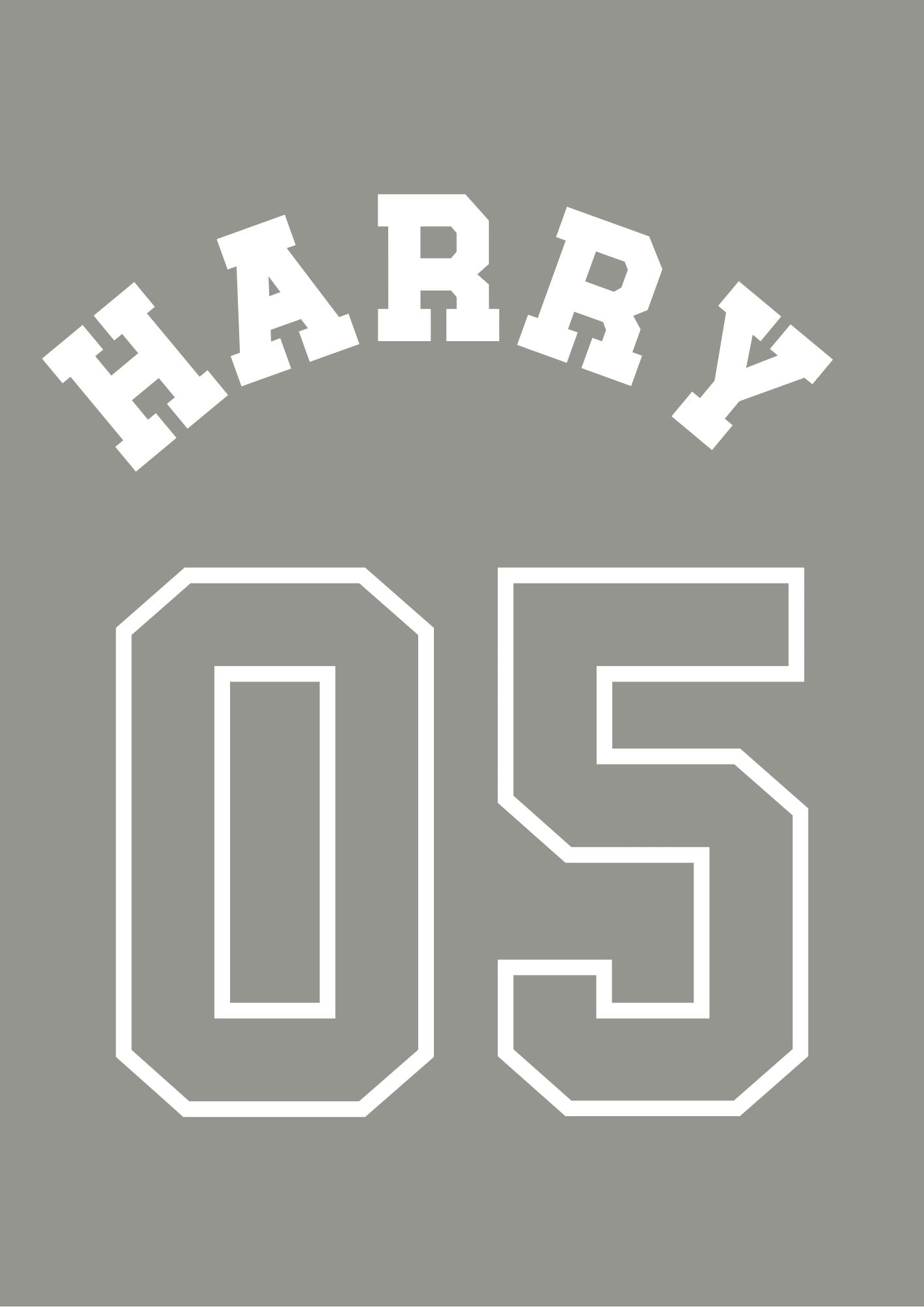 Personalised Name and Number Jersey Style 6 colours - Digital & Physical Print