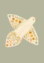 Single Floral Dove Wall Print - 2 colours