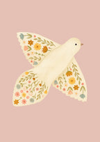 Single Floral Dove Wall Print - 2 colours