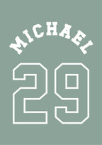 Personalised Name and Number Jersey Style 6 colours - Digital & Physical Print