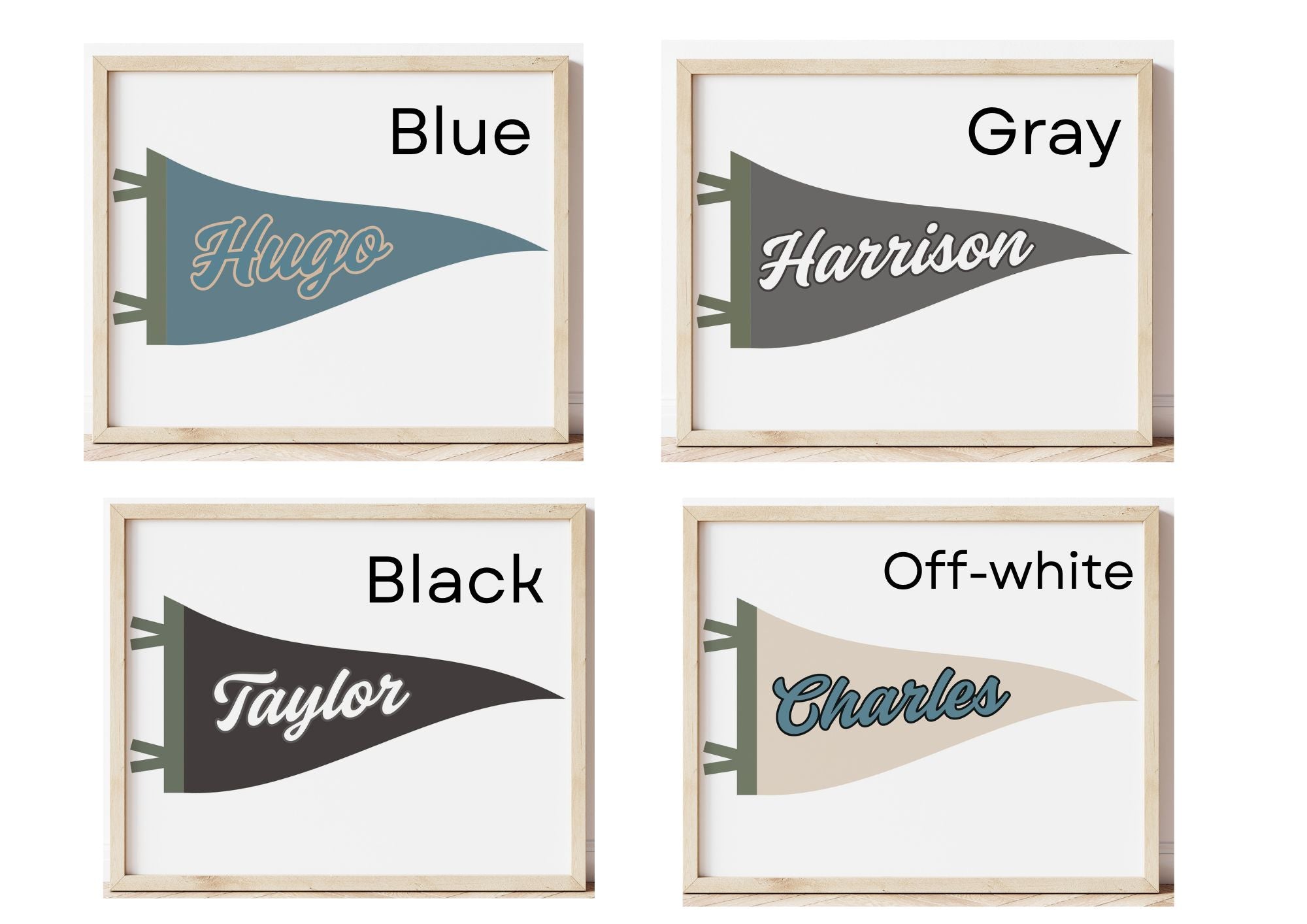 Personalised Pennant Flag - Digital & Physical Print: 4 colours