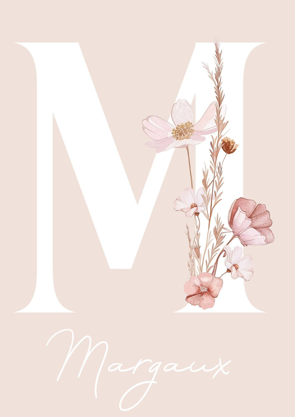 Personalised Initial Name Floral - Digital & Physical Print