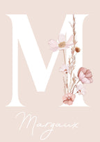 Personalised Initial Name Floral - Digital & Physical Print