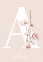Personalised Initial Name Floral - Digital & Physical Print
