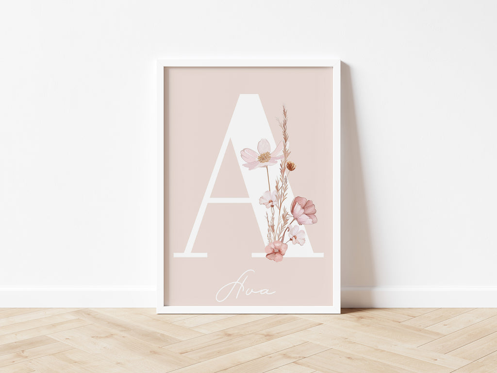 Personalised Initial Name Floral - Digital & Physical Print