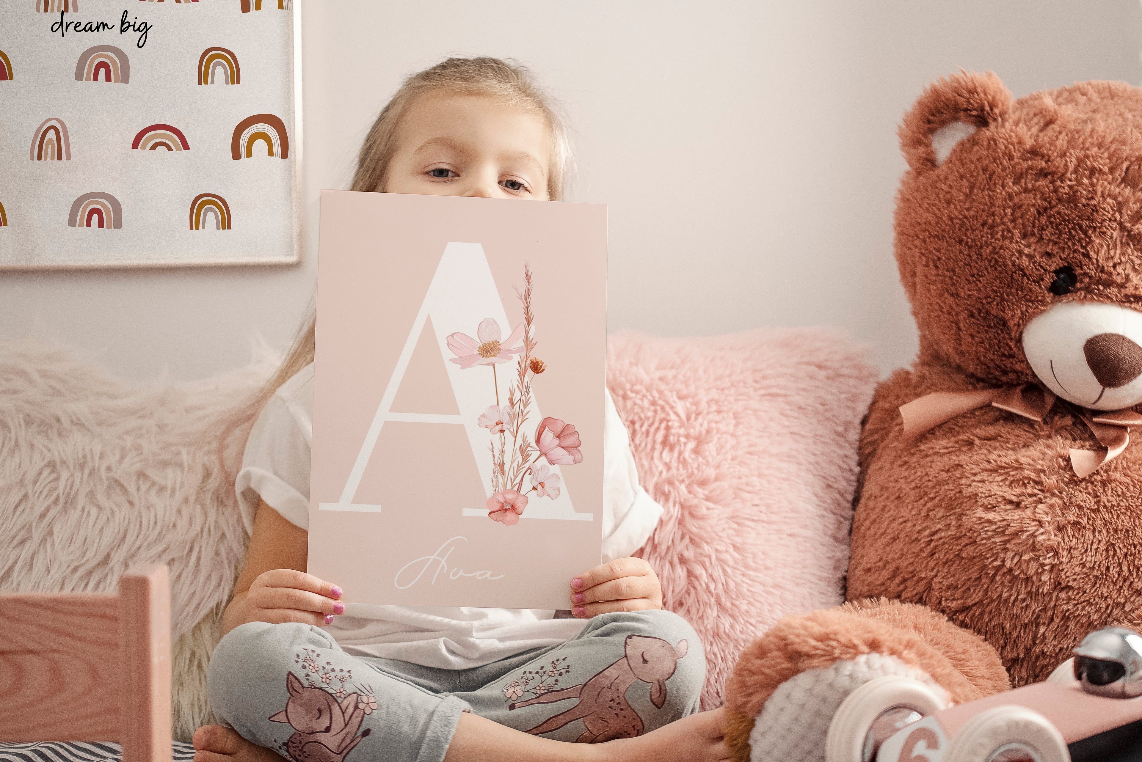 Personalised Initial Name Floral - Digital & Physical Print