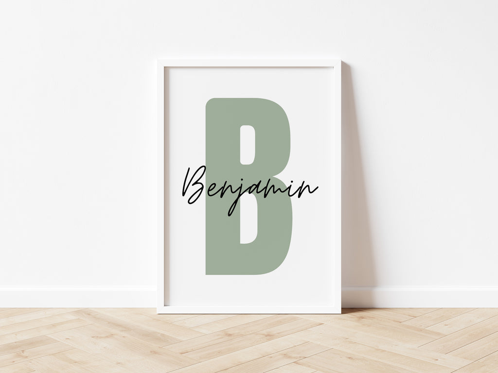 Personalised Initial Name Green - Digital & Physical Print
