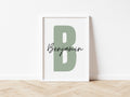 Personalised Initial Name Green - Digital & Physical Print
