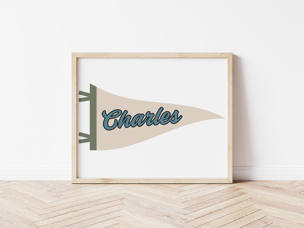 Personalised Pennant Flag - Digital & Physical Print: 4 colours