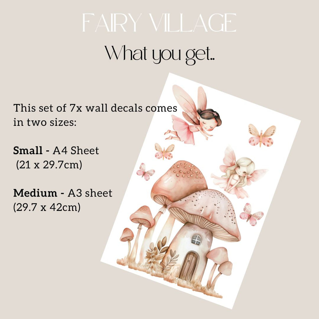 Fairy Village Mini Fabric Wall Decals