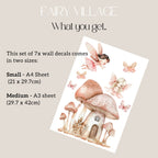 Fairy Village Mini Fabric Wall Decals