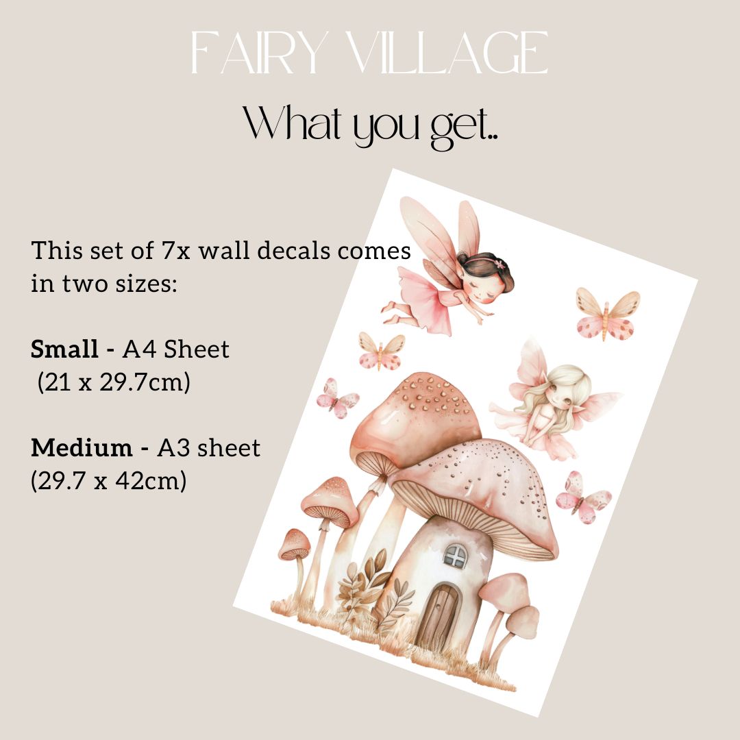 Fairy Village Mini Fabric Wall Decals