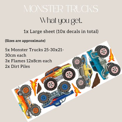 Monster Truck Wall Decals