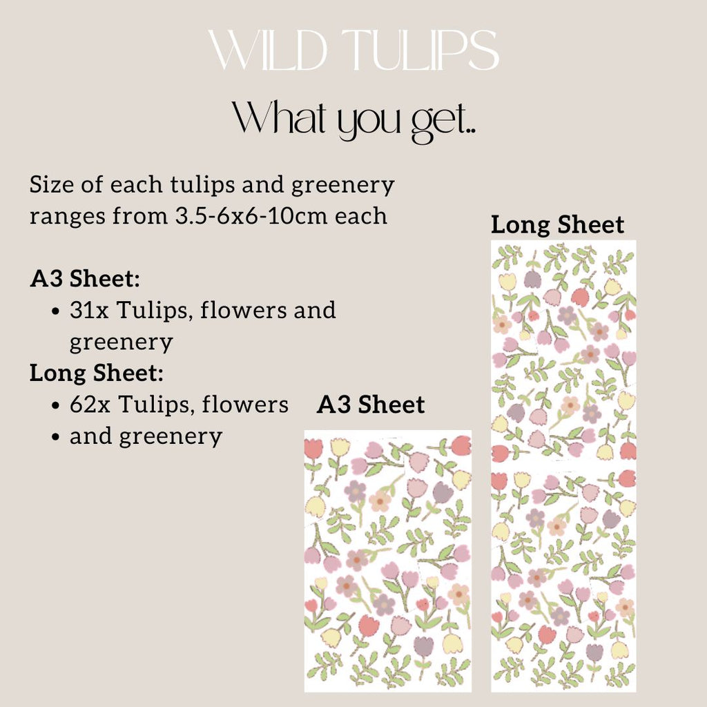 Pastel Wild Tulips Wall Decals