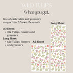 Pastel Wild Tulips Wall Decals