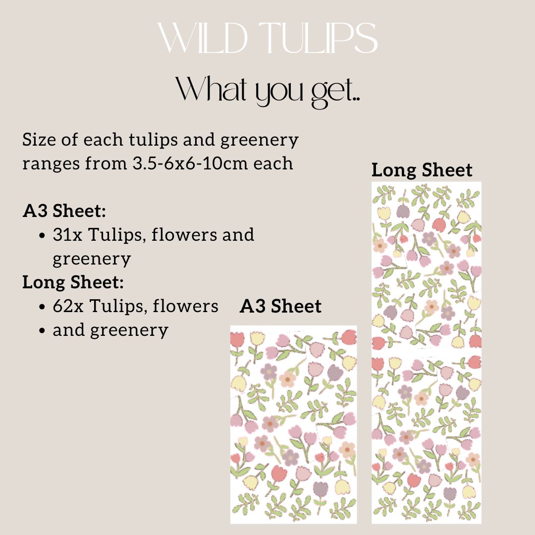 Pastel Wild Tulips Wall Decals