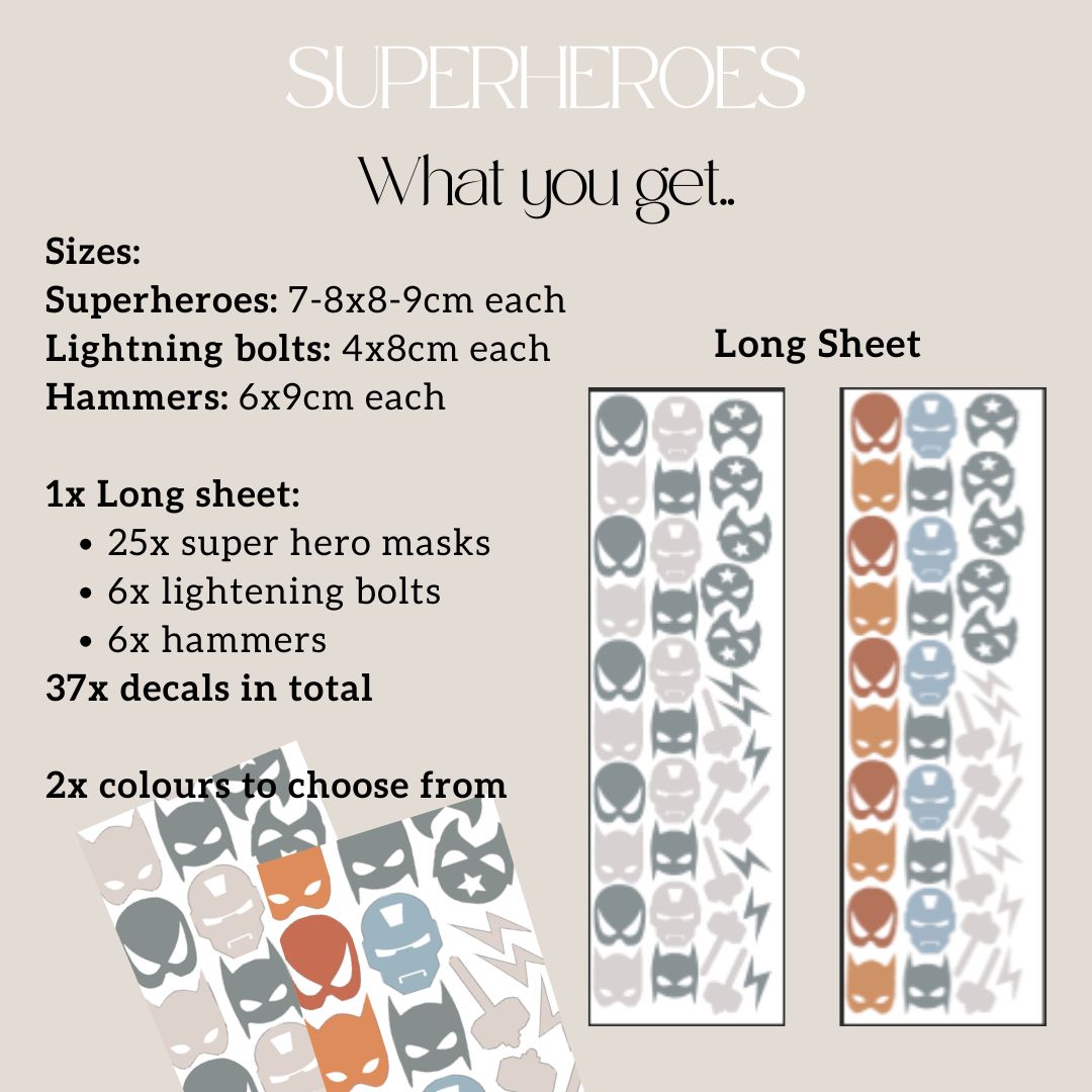 Superhero Mask Wall Decals