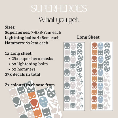 Superhero Mask Wall Decals