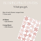 Blushing Pink Flowers Wall Decals