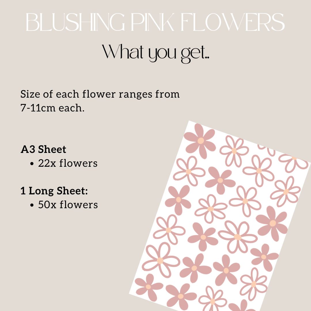 Blushing Pink Flowers Wall Decals