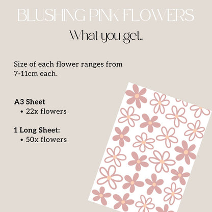 Blushing Pink Flowers Wall Decals