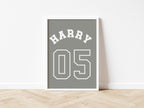 Personalised Name and Number Jersey Style 6 colours - Digital & Physical Print