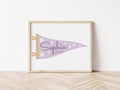 Personalised Name Daisy Pennant Flag Lilac - Digital & Physical Print