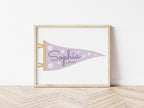 Personalised Name Daisy Pennant Flag Lilac - Digital & Physical Print