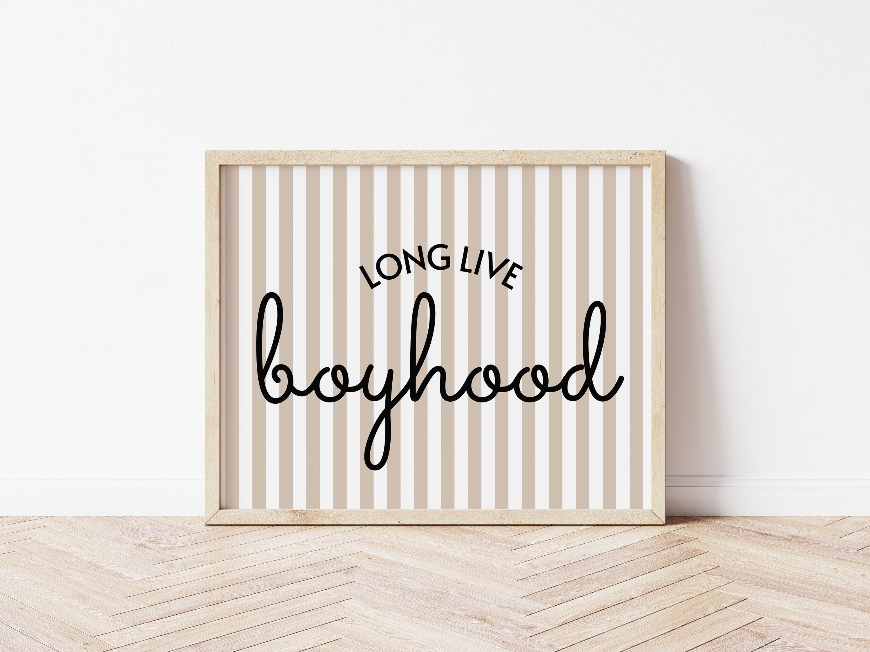 Long Live Boyhood striped beige black landscape - Digital & Physical Print