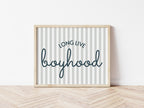 Long Live Boyhood striped blue teal landscape - Digital & Physical Print