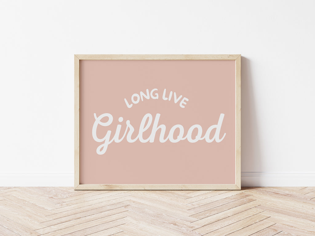 Long Live Girlhood blush pink landscape Style 2- Digital & Physical Print