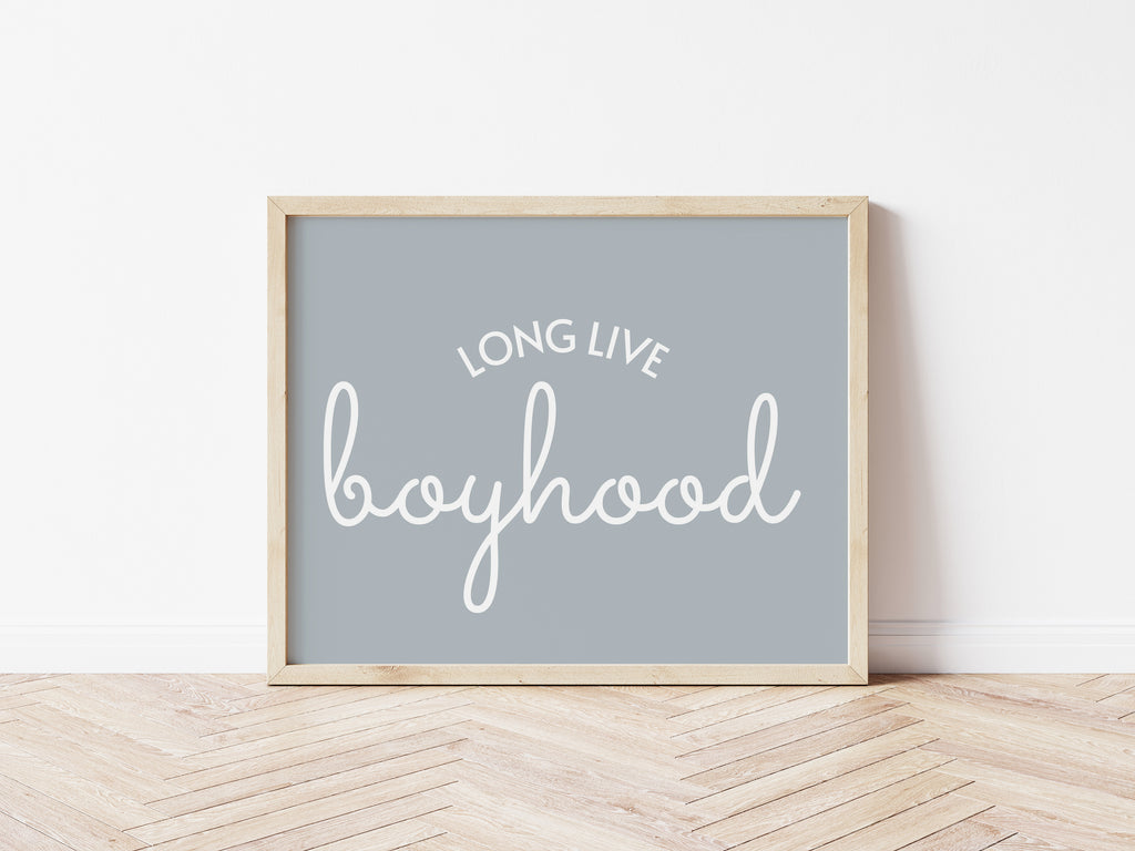 Long Live Boyhood dusty blue landscape style 1- Digital & Physical Print