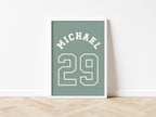 Personalised Name and Number Jersey Style 6 colours - Digital & Physical Print