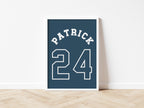Personalised Name and Number Jersey Style 6 colours - Digital & Physical Print