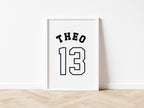 Personalised Name and Number Jersey Style 6 colours - Digital & Physical Print