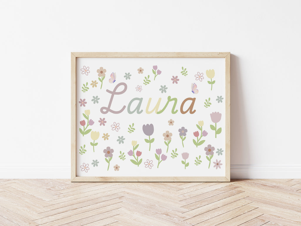 Personalised Name Tulip Flowers - Digital & Physical Print