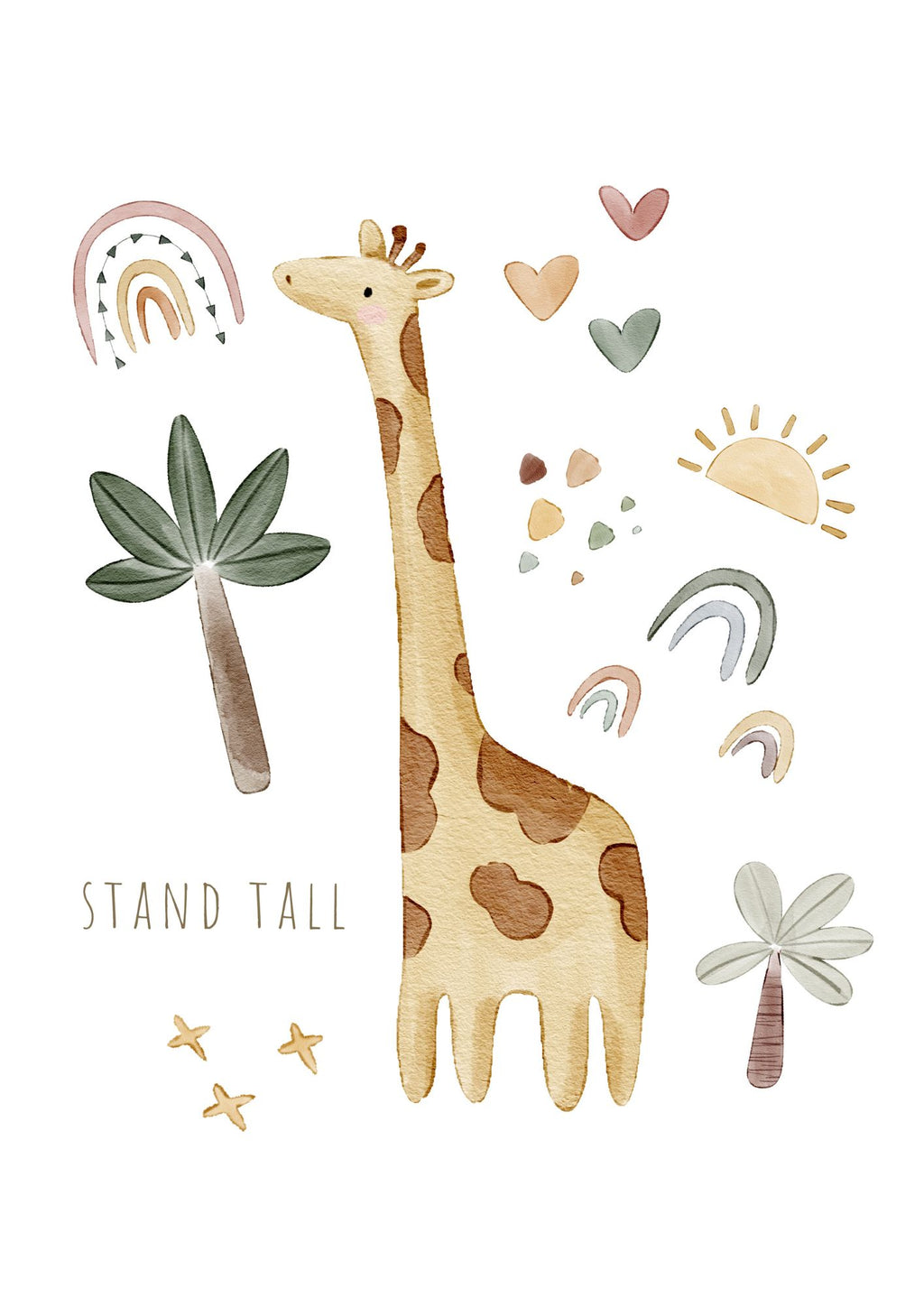Stand Tall Giraffe Wall Print