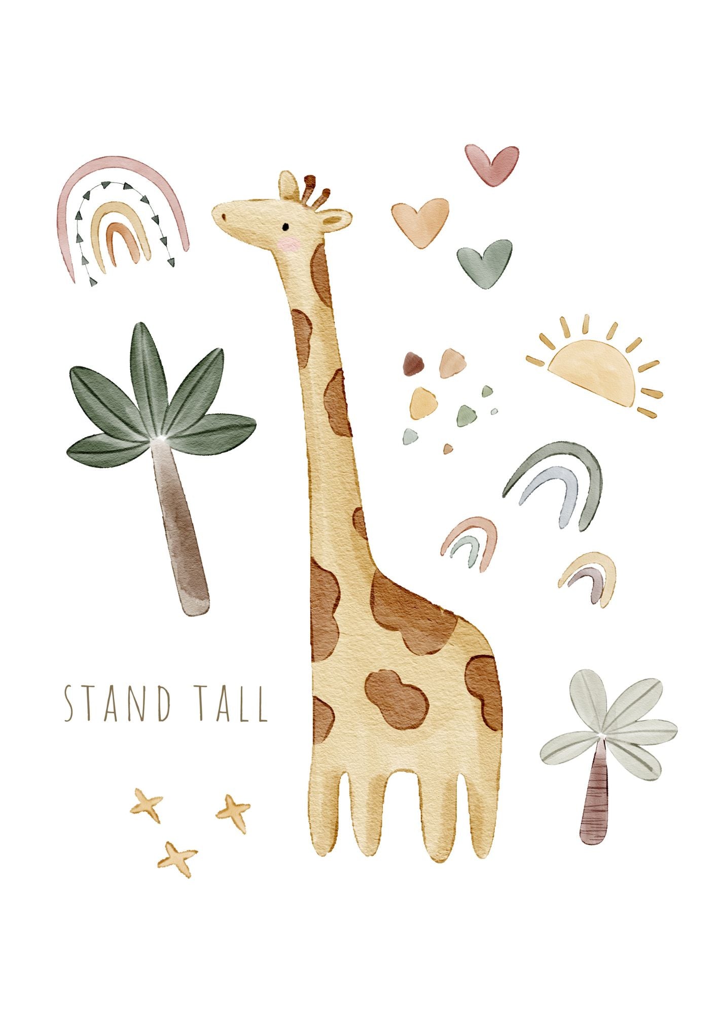Stand Tall Giraffe Wall Print
