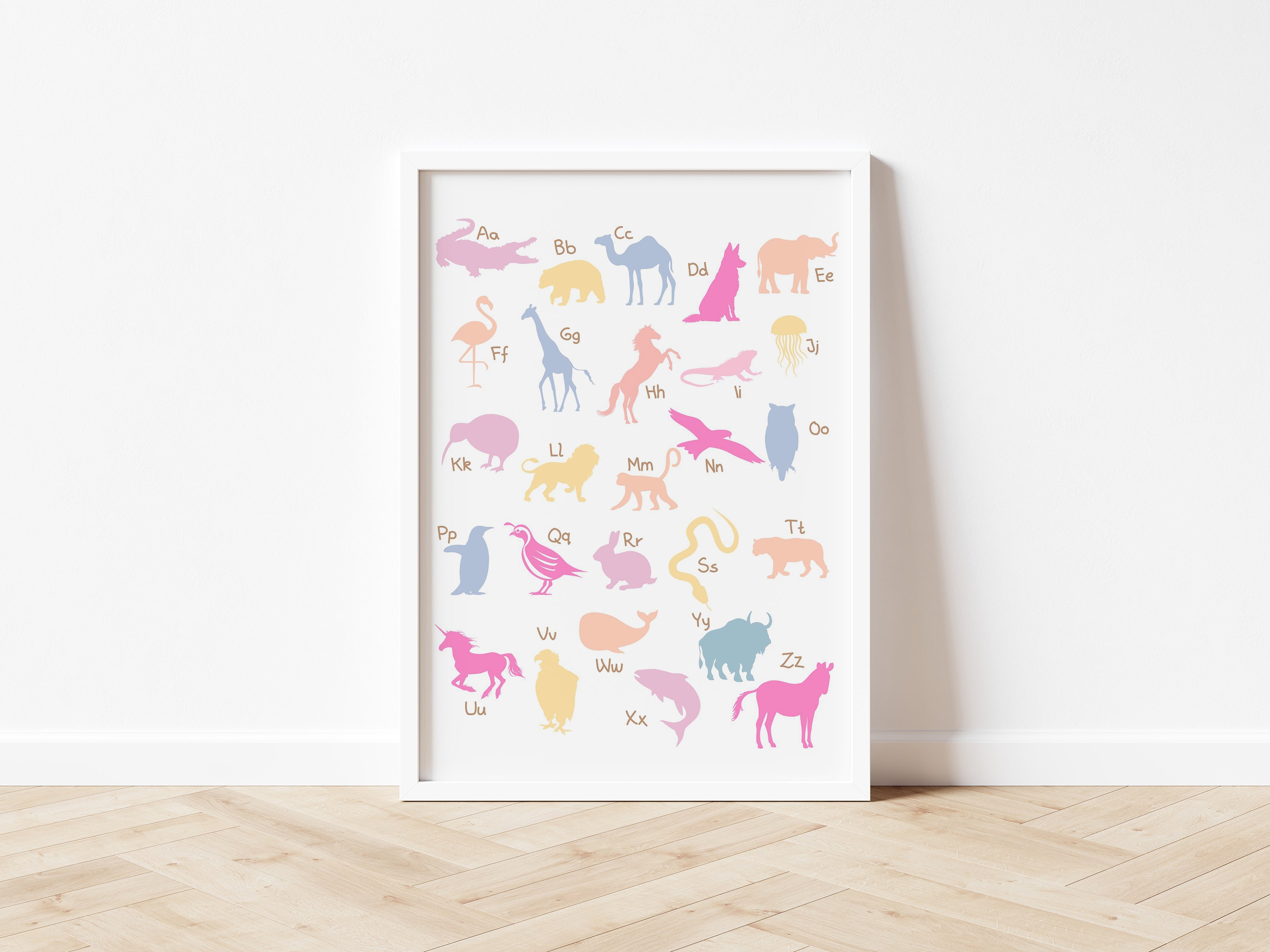 ABC Alphabet Animals Pinks-  Digital & Physical Print