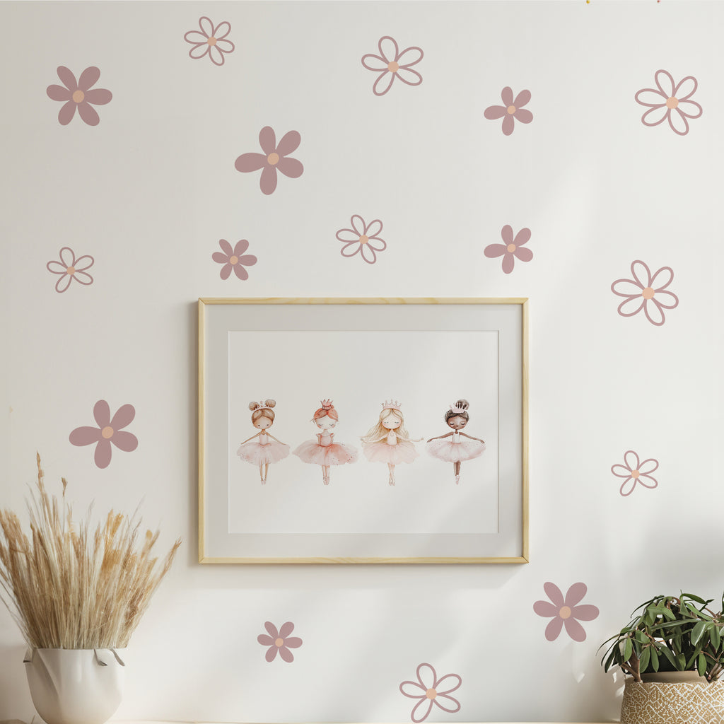 Blushing Pink Flowers Wall Decals