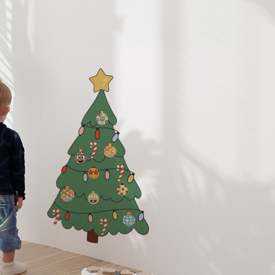 Decorate your Christmas Tree Wall Decals: Retro