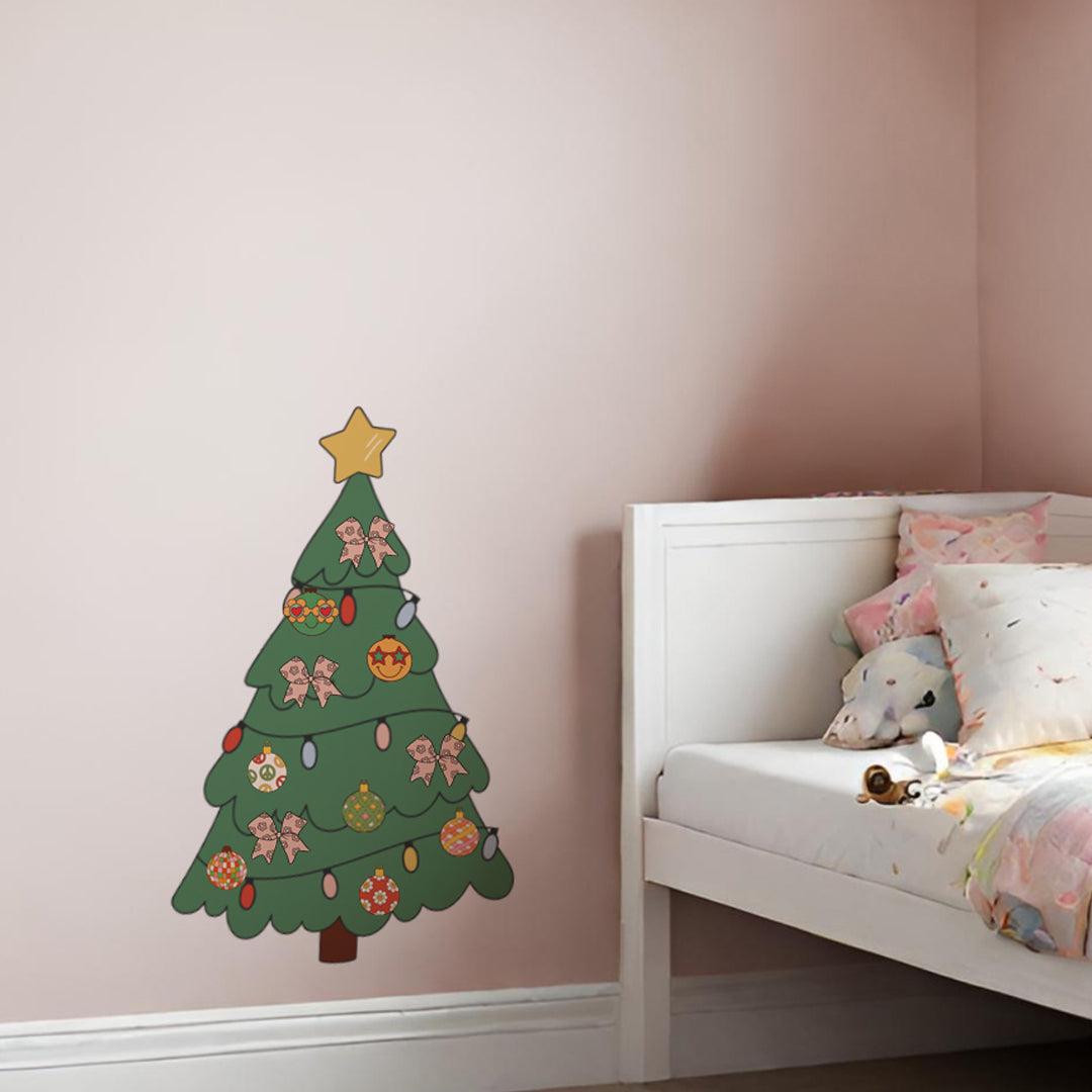 Decorate your Christmas Tree Wall Decals: Retro