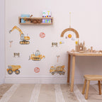 Construction site wall decals stickers
