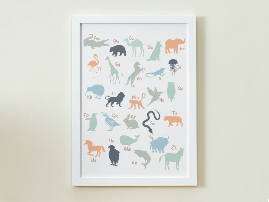 ABC Alphabet Animals Blues-  Digital & Physical Print