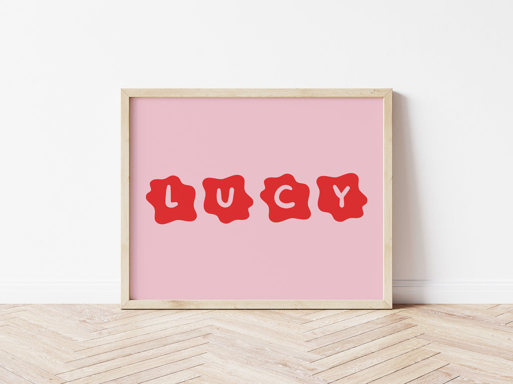 Personalised Daisy Name Red - Digital & Physical Print